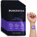 Pure Patch Sleep Patch – Plant-Based Vegan Topical Patch – Magnesium Glycinate – GABA – L-Theanine – Apigenin – Non-Ingestible – Water-Resistant – Gentle on Skin – Gluten Free – Made in USA –30Patches