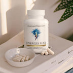 Energis Max B Complex High Potency Supplement - B12 2000mcg B6 B1 Folate Biotin Niacin Riboflavin Pantothenic Acid - Complete B Vitamins with Choline Inositol - Vegan Non-GMO - 60 Capsules