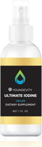 Youngevity Ultimate Iodine Supplement – Vegan Supplement with 300 mcg Iodine, B12, Zinc, Selenium & Copper – Liquid for Energy, Metabolism, Hormone Balance – Non-GMO, Gluten-Free