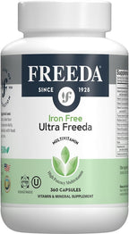 FREEDA Maximum Strength Multivitamin – High Potency Daily Supplement for Active Adults (Men & Women) – Iron Free – SCD Diet Compatible – 120 Capsules – Ultra Freeda