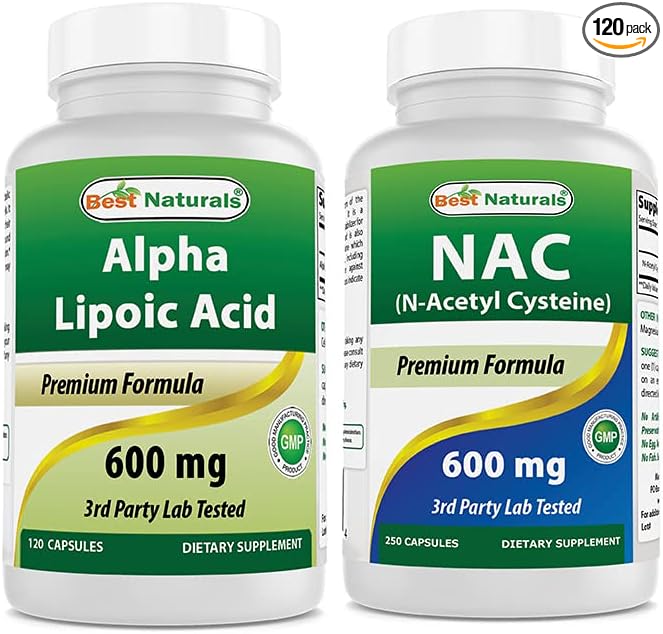 Best Naturals Alpha Lipoic Acid 600 mg & NAC N-Acetyl-Cysteine 600 mg