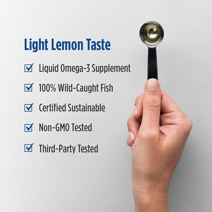 Nordic Naturals Omega-3, Lemon Flavor - 16 oz - 1560 mg Omega-3 - Fish Oil - EPA & DHA - Immune Support, Brain & Heart Health, Optimal Wellness - Non-GMO - 96 Servings