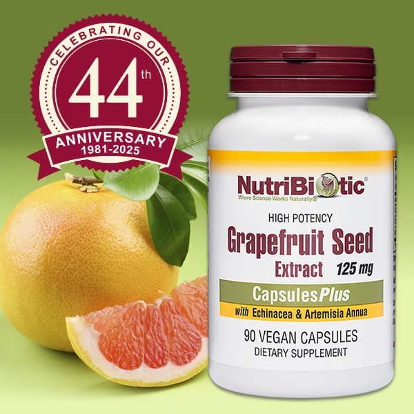NutriBiotic Grapefruit Seed Extract CapsulesPlus, 125 mg of GSE, 90 Count