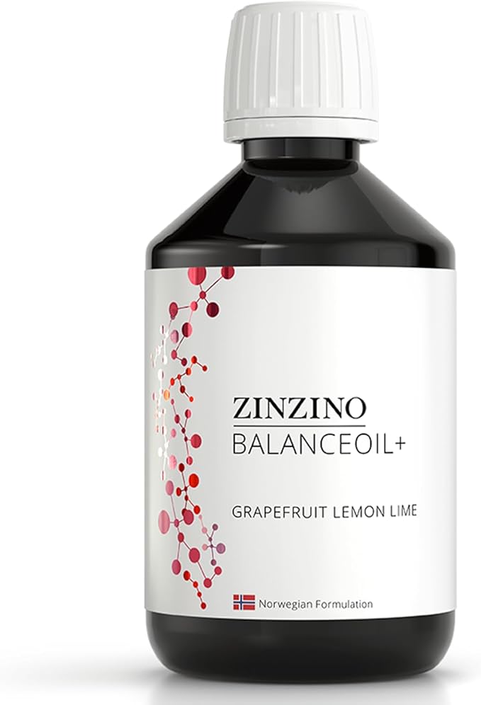 Zinzino - BalanceOil+ Grapefruit Lemon Lime - Fish Supplement with Extra Virgin Olive Oil, Omega-3 (EPA+DHA), Polyphenols, and Vitamin D3 - (300 ml)