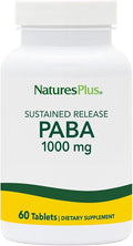 NaturesPlus PABA - 1000 mg, 60 Sustained Release Tablets - Skin Health Support Supplement - Promotes Energy & Digestive Wellness - Gluten Free - 60 Servings