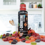 NutraBio L-Carnitine Liquid Shots 3000mg (Sour Candy) 10mg of Vitamin B-5 Zero Carbs & Sugars Energy Production Muscle Recovery