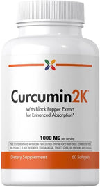 Stop Aging Now - Curcumin2K - Curcumin Supplement - with Black Pepper - 60 Softgels