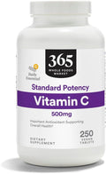 365 by Whole Foods Market, Standard Potency Vitamin C 500mg, Vegan, 250 Tablets