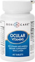 GeriCare Ocular Vitamins, Eye Vitamins and Minerals with Lutein, Dietary Supplement Tablets, 60 Count (Pack of 1)