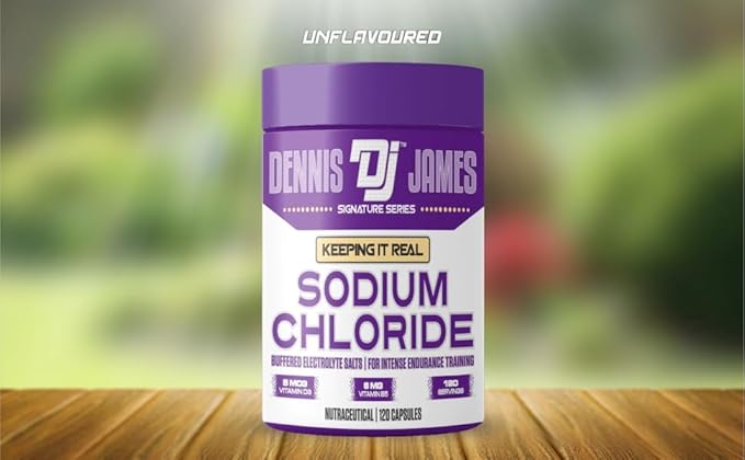 Dennis James Signature Series Sodium Chloride – 1000mg | 120 Capsules | Electrolyte Support, Hydration Balance & Muscle Function | Non-GMO | 120 Servings