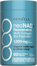 NeoCell NAD+ Resveratrol Supplement | with Multi Collagen Bio-Peptides | 60 Capsules | Supports Healthy Aging & Cellular Energy