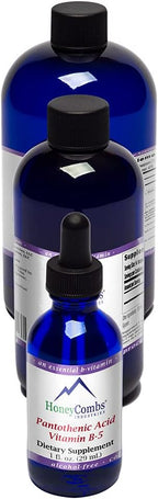 HoneyCombs Vitamin B5 Liquid Drops Pantothenic Acid 500% DV Liquid B5 Supplement Vegan Vitamin B Complex Liquid Fast Absorbing Vitamin Drops Daily Nutritional Support for Adults (16 Fl oz)
