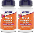 Now Supplements, MK-7 Vitamin K-2 100 mcg, Cardiovascular Support*, Supports Bone Health*, 180 Veg Capsules (Pack of 2)