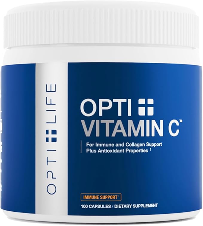Opti + Vitamin C 1000mg Capsules | Buffered Vitamin C Time Release Essential Antioxidant, Immune System Support & Promotes Healthy Aging* | 100 capsules/100 Servings
