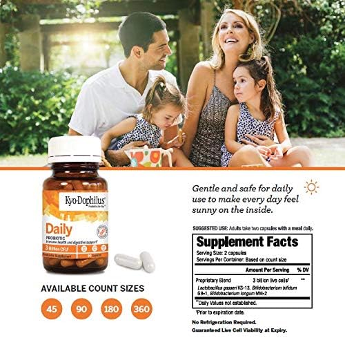 Kyolic Kyo-Dophilus Daily Probiotic, Immune Health & Digestive Support*, 90 Capsules
