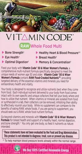 Garden of Life Vitamin Code Multivitamin for Women 50 & Over, B Vitamins, A, C, D3, E & K, CoQ10, Probiotics & Enzymes, for Women 50 Plus, 240 Capsules,(Pack of 2)