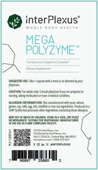 InterPlexus Mega-Polyzyme - Full Spectrum Vegetarian Digestive Enzymes with Bromelain for Gastrointestinal Support - Gluten Free, Dairy Free, Soy Free - 60 Capsules (60 Servings)