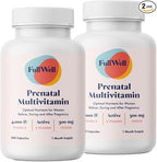 FullWell Women's Prenatal Multivitamin - Healthy Pregnancy Support - Contains Choline & Folate - Supports Fetal Growth & Brain Development* - 240 Count (60 Servings, 2 Pack)