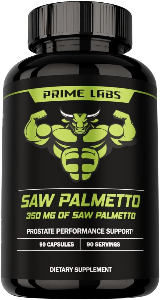 Prime Labs Saw Palmetto for Men - Prostate & Urinary Health Supplement, Hair Loss Support, DHT Blocker - 20:1 High-Potency 350mg of Saw Palmetto Extract per Serving - 90 Capsules / 90-Day Supply