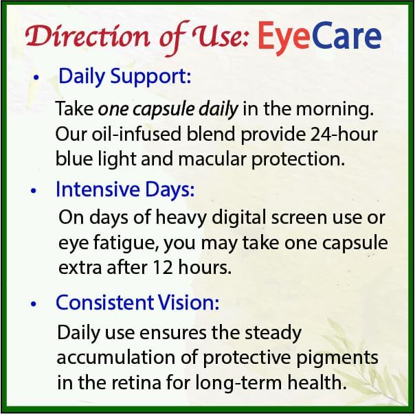 Advanced EyeCare | USDA Organic Eye Health Supplement with Lutein & Zeaxanthin | Maqui, Goji & Sea Buckthorn Extracts | 30-Day Supply | Vegan, Non-GMO, Made in USA