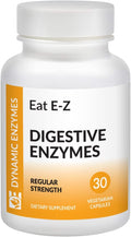 Eat E-Z Digestive Enzymes – Broad-Spectrum Enzyme Blend for Proteins, Carbohydrates, Fats, Dairy & Fiber – Supports Digestive Comfort & Occasional Bloating – 30 Capsules