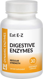 Eat E-Z Digestive Enzymes – Broad-Spectrum Enzyme Blend for Proteins, Carbohydrates, Fats, Dairy & Fiber – Supports Digestive Comfort & Occasional Bloating – 30 Capsules
