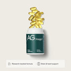 AG1 Omega 3 Fish Oil Softgels – 2000mg EPA & DHA from Wild-Caught Fish, Supports Heart, Brain & Joint Health | 90 Capsules | Athletic Greens Supplement