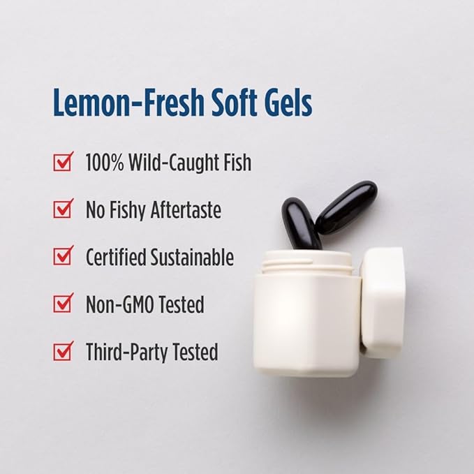 Nordic Naturals Ultimate Omega + CoQ10, Lemon - 90 Soft Gels - 1280 mg Omega-3 + 100 mg CoQ10 - Heart Health, Cellular Energy, Antioxidant Support - Non-GMO - 45 Servings