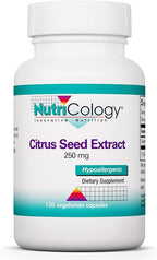 Nutricology Citrus Seed Extract Supplement - Grapefruit Seed Extract 500mg, Supports Metabolic Function, Contaminant Free, Vegetarian Capsules - 120 Count