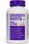 SmartyPants Fiber Supplement & Multivitamin for Men & Women: Multivitamin Fiber Gummies with Vitamin D3, C, Vitamin B12, B6, A, K & Zinc, Omega 3 Fish Oil (EPA/DHA), Biotin, 180 Count (30 Day Supply)