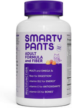SmartyPants Fiber Supplement & Multivitamin for Men & Women: Multivitamin Fiber Gummies with Vitamin D3, C, Vitamin B12, B6, A, K & Zinc, Omega 3 Fish Oil (EPA/DHA), Biotin, 180 Count (30 Day Supply)