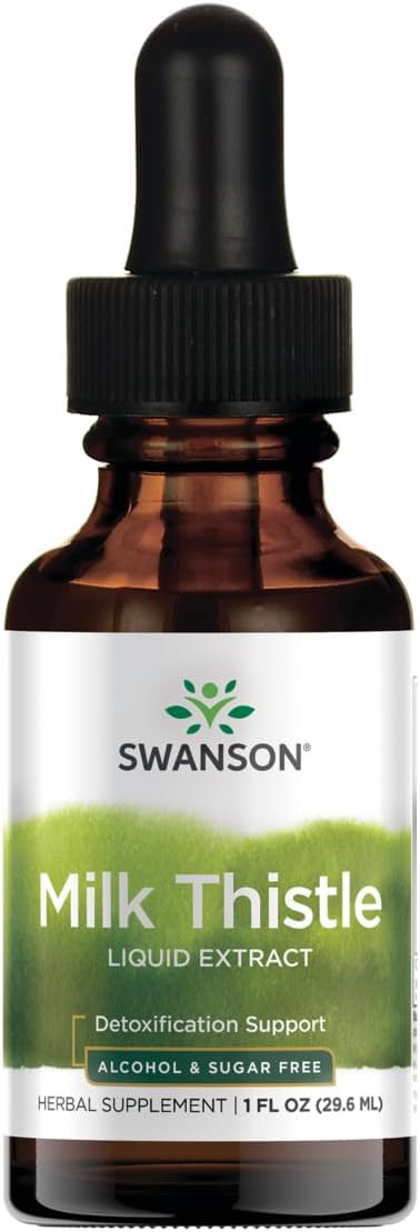 Swanson Milk Thistle Liquid Extract (Alcohol- & Sugar-Free) 1 fl Ounce (29.6 ml) Liquid