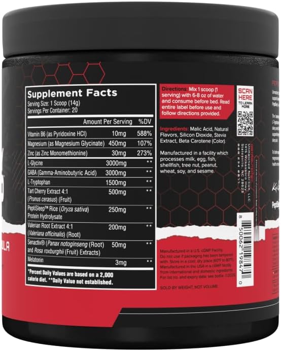 Unmatched Longevity Sleep | PeptiSleep Sleep & Recovery Formula with Melatonin, Magnesium & Senactiv | Advanced Nighttime Support | 20 Servings (Lemon Drop)