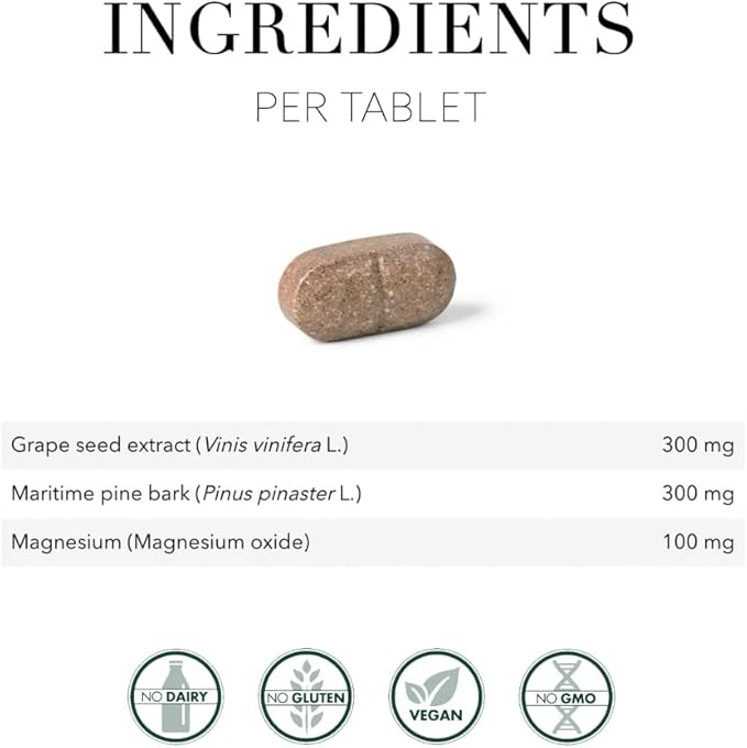 NEW NORDIC Active Legs Strong, Grape Seed, Maritime Pine Bark, Magnesium, Non-GMO and Gluten Free, 30 Count (Pack of 1)