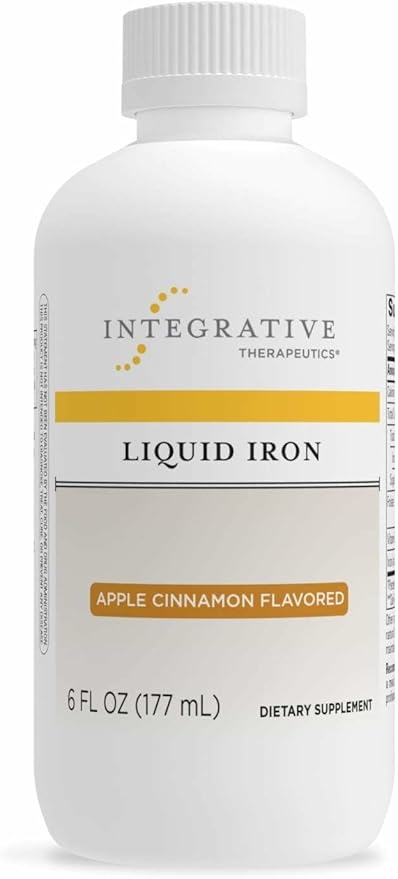 Integrative Therapeutics Liquid Iron - Energy Support Supplement* - with Vitamin B12 & Folate - Liquid Supplement for Convenience - Gluten & Dairy-Free - Apple Cinnamon Flavored, 6 fl oz (35 Servings)