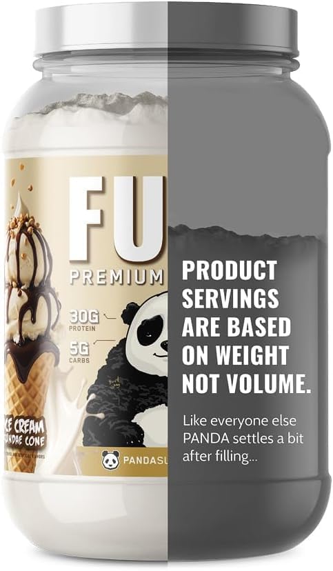 Underground Bio Labs Panda Fuel Premium Protein Whey,Hydrolyzed Collagen,Casein,Probiotics, Enzymes, Keto Friendly,Time Release, 25 Servings (2.5 Pound, Ice Cream Sundae Cone)