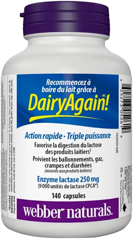 Webber Naturals Lactase Enzyme Extra Strength 140 Capsules