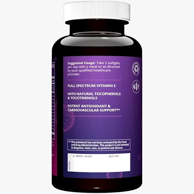 MRM Nutrition Complete E | 400 IU Vitamin E | Heart Health | with Vitamin C| Gluten-Free | 30 Servings