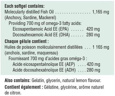 Jamieson Omega 3 -Extra Strength-No Fishy Aftertaste, 100 softgels