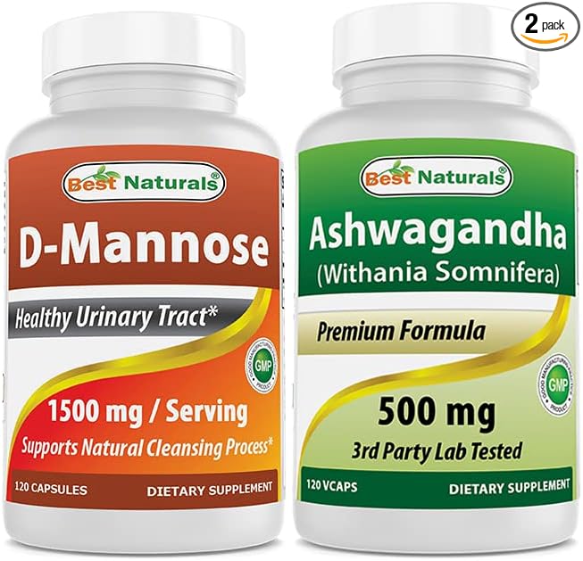 Best Naturals D-Mannose 1500 mg & Ashwagandha Extract 500 Mg