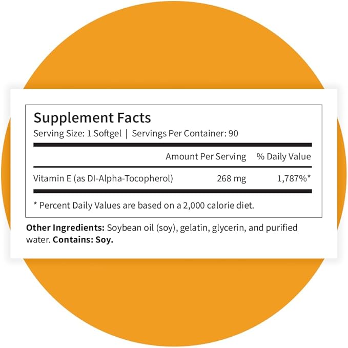 Pattern Wellness Vitamin E 400 IU – Supports Antioxidant, Immune & Cellular Health – 90 Softgels, 3rd Party Lab Tested