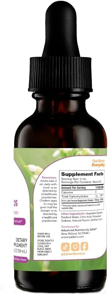 Zahler's Iron Drops, Liquid Iron Concentrate, Gentle and Non-Constipating Iron Formula, 2 Fl OZ.