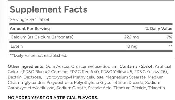 21st Century Lutein 10 mg Tablets, 60 Count
