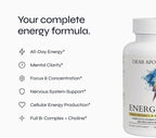 Energis Max B Complex High Potency Supplement - B12 2000mcg B6 B1 Folate Biotin Niacin Riboflavin Pantothenic Acid - Complete B Vitamins with Choline Inositol - Vegan Non-GMO - 60 Capsules