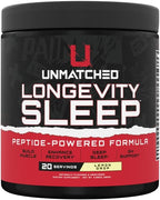 Unmatched Longevity Sleep | PeptiSleep Sleep & Recovery Formula with Melatonin, Magnesium & Senactiv | Advanced Nighttime Support | 20 Servings (Lemon Drop)