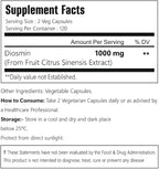 Diosmin Capsules, 240 Count, 1000 mg Serving, Vegan, Citrus Bioflavonoids 100% Vegetarian, Non-GMO & Gluten Free Diosmin Supplement with Max Strength - 2 Packs