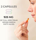 Juice Plus+ Omega Blend Capsules - Plant-Based Omega-3, 5, 6, 7, & 9 Sourced from Algae & Seeds - DHA & EPA Formula Supports Brain, Vision & Heart Health - Fish Oil Alternative - 60 Vegan Servings