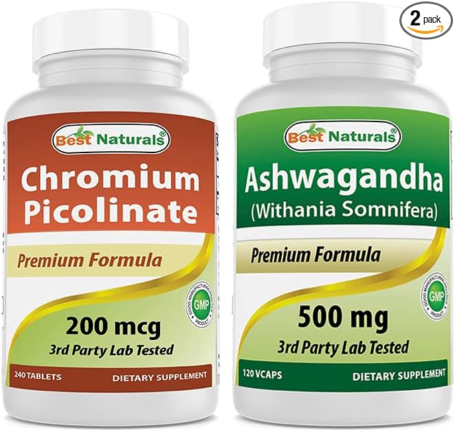 Chromium Picolinate 200 mcg & Ashwagandha Extract 500 Mg