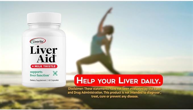 LIVERITE Liver Aid with Milk Thistle 60 Capsules, Supports Healthy Liver Function, Cleansing, Energy & Daily Wellness