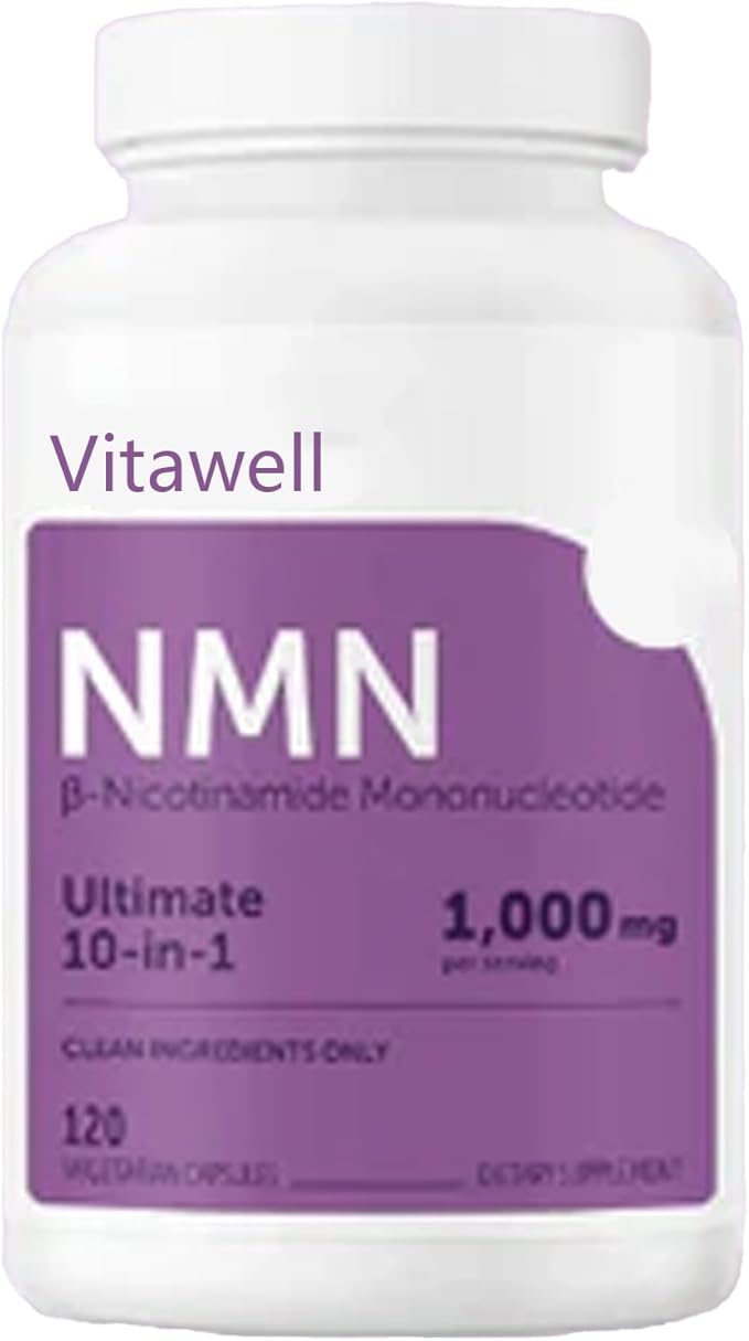 Vitawell NMN Ultimate 10-in-1 Blend, 1000mg per Serving, 120 Vegan Capsules